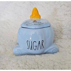 Disney Rae Dunn Sugar Bowl Cinderella Blue Super Cute With Lid 3'' Full Length
